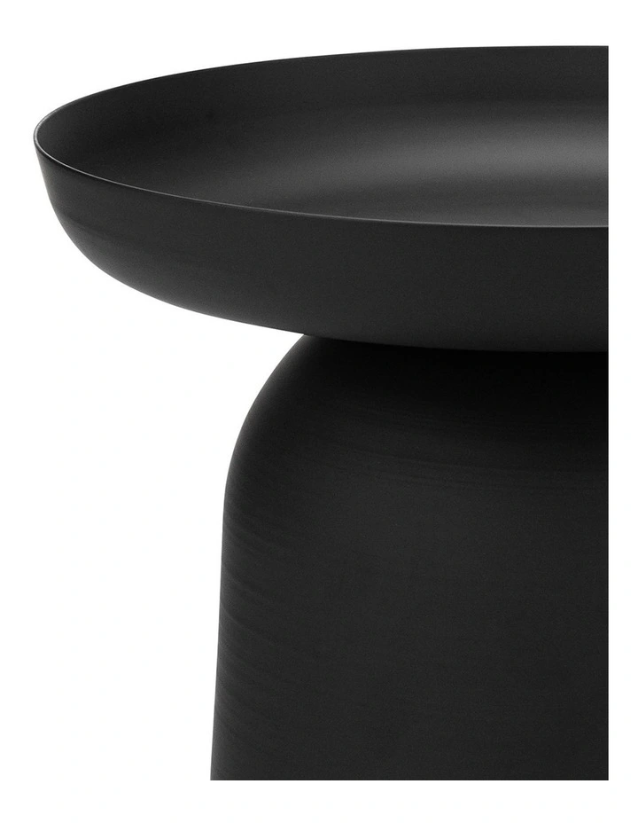 Sirkel Pedestal Round Side Table In Matte Black image 4