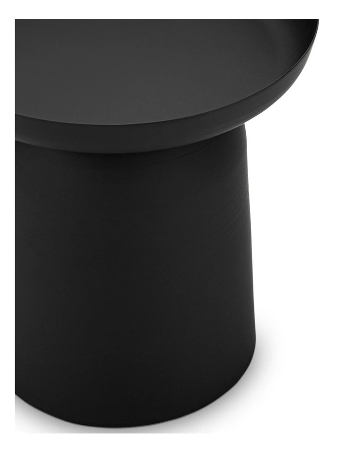 Sirkel Pedestal Round Side Table In Matte Black image 5