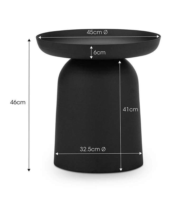 Sirkel Pedestal Round Side Table In Matte Black image 6