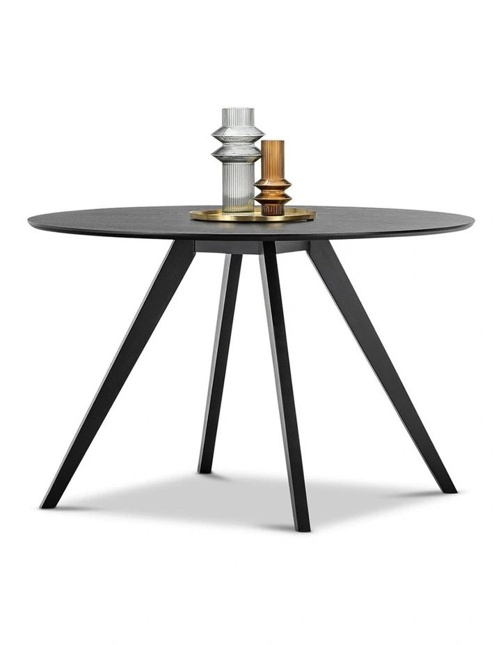Milari Round Dining Table In Black Oak image 1