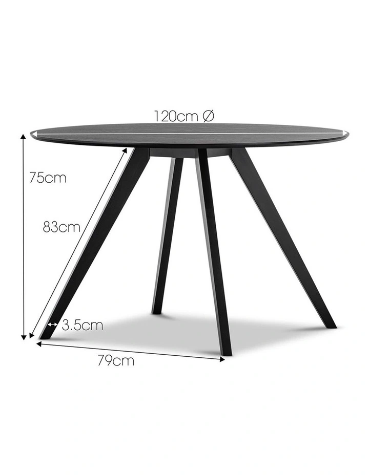 Milari Round Dining Table In Black Oak image 7