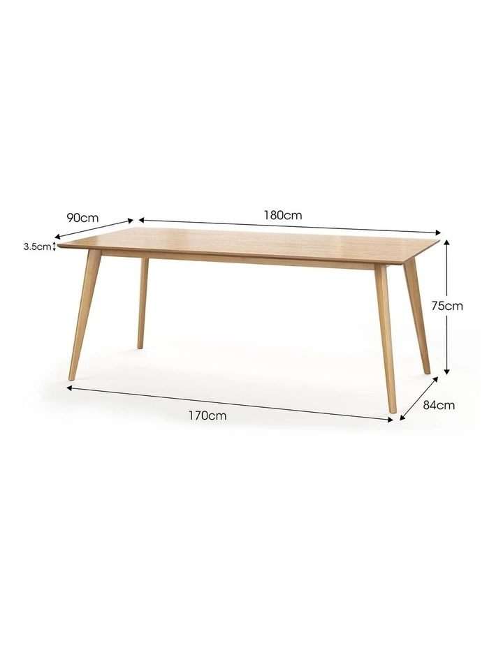 Bruno Dining Table 180cm In Natural Oak image 7