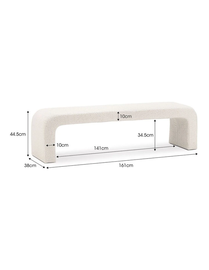 Harper Arch Bench Seat 160cm In Cream Boucle image 7