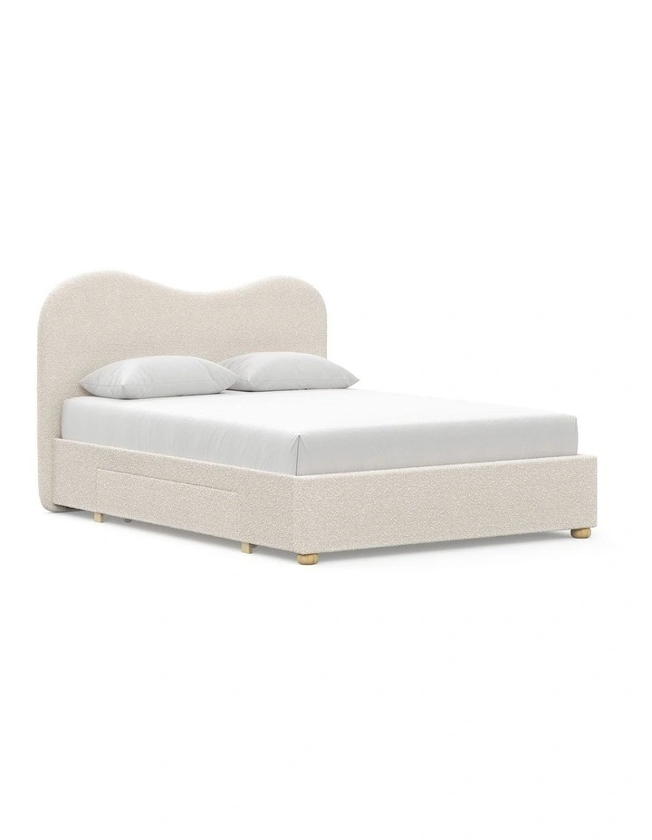 Aira Queen 2 Drawer Storage Bed Frame In Cream Boucle image 1