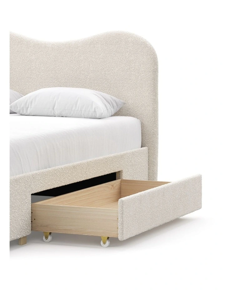 Aira Queen 2 Drawer Storage Bed Frame In Cream Boucle image 4