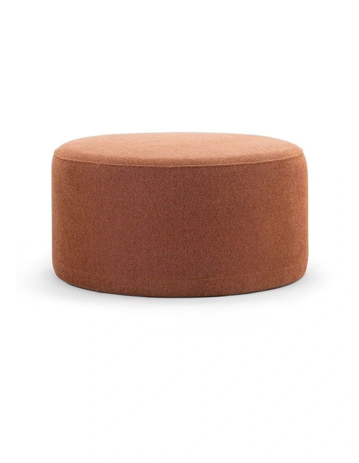 Halle Medium Round Ottoman In Rust Orange image 1