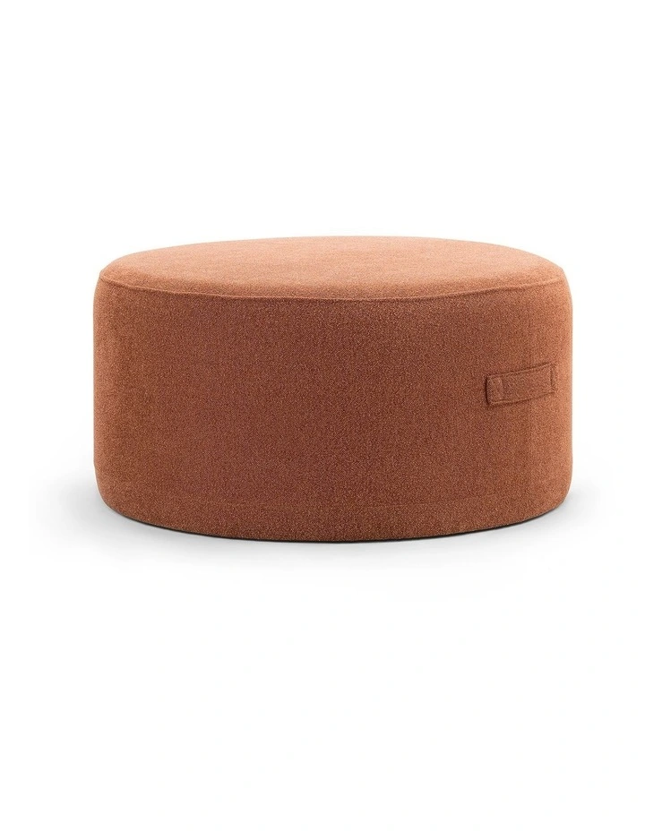 Halle Medium Round Ottoman In Rust Orange image 2