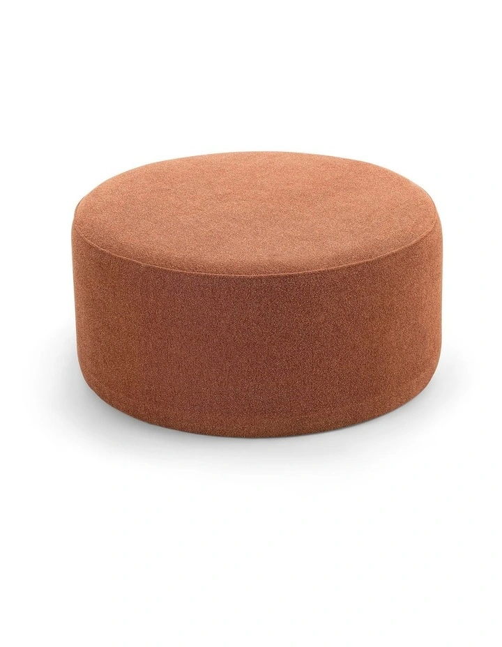 Halle Medium Round Ottoman In Rust Orange image 3