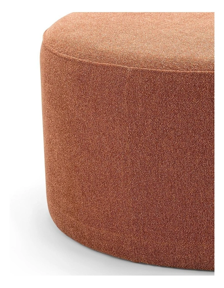 Halle Medium Round Ottoman In Rust Orange image 4