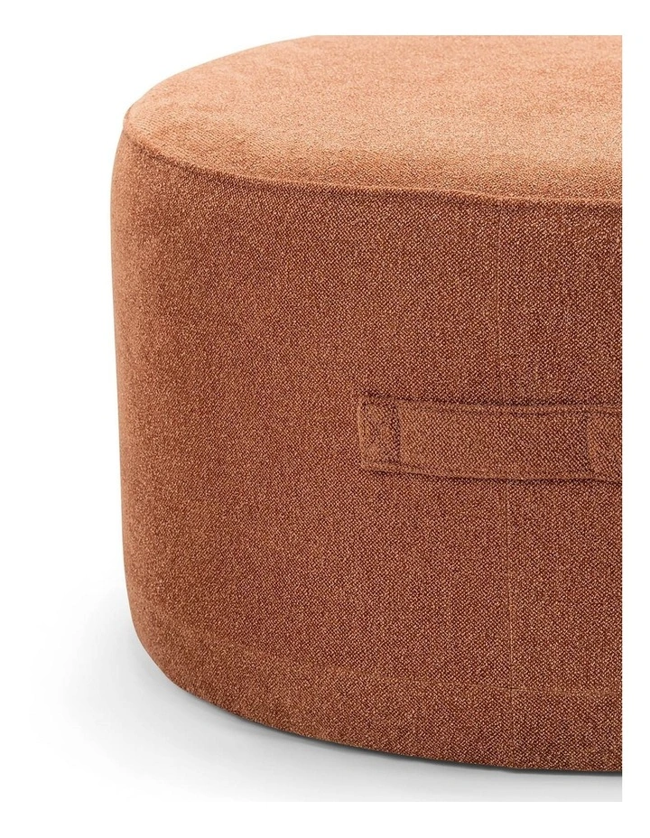 Halle Medium Round Ottoman In Rust Orange image 5