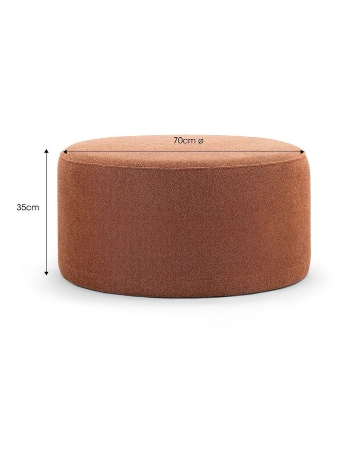 Halle Medium Round Ottoman In Rust Orange image 7
