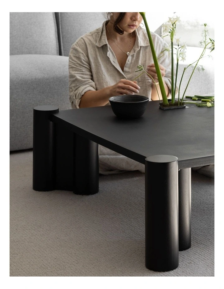 Hart Square Concrete Coffee Table In Black image 3