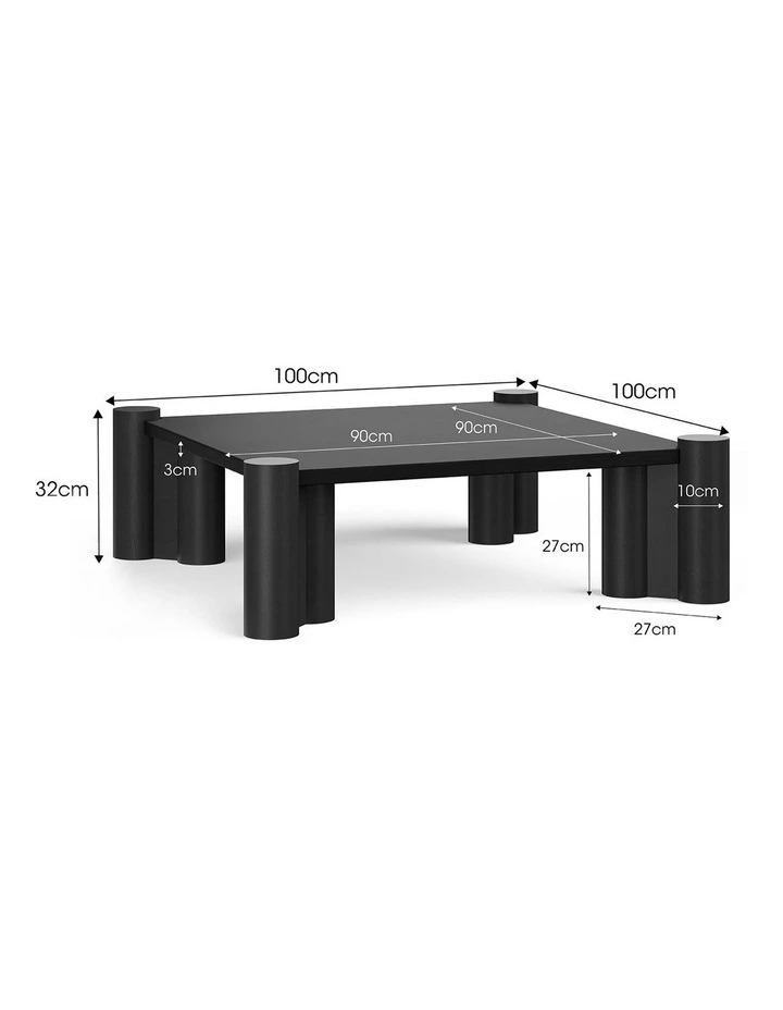 Hart Square Concrete Coffee Table In Black image 7