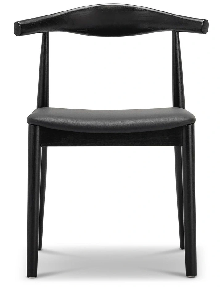Elba Ashwood Elbow Dining Chair Set Of 2 in Black image 2