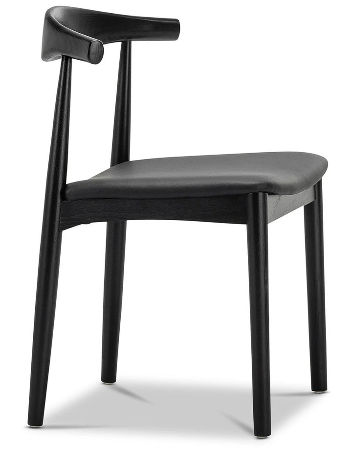 Elba Ashwood Elbow Dining Chair Set Of 2 in Black image 3