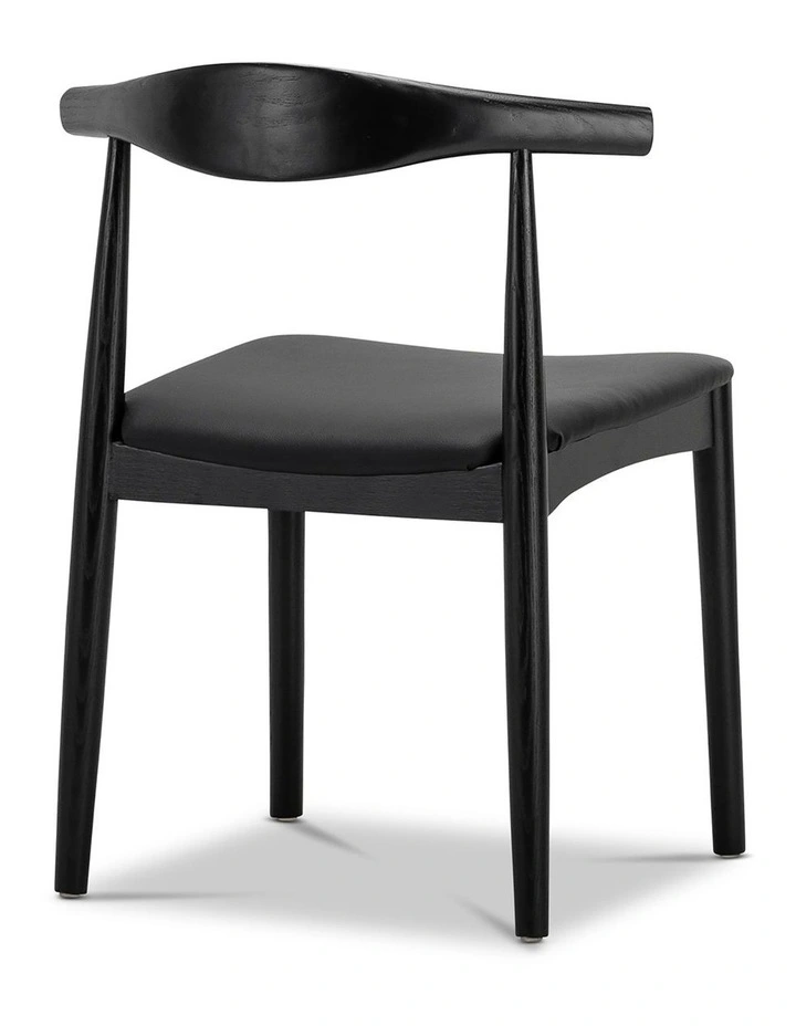 Elba Ashwood Elbow Dining Chair Set Of 2 in Black image 4