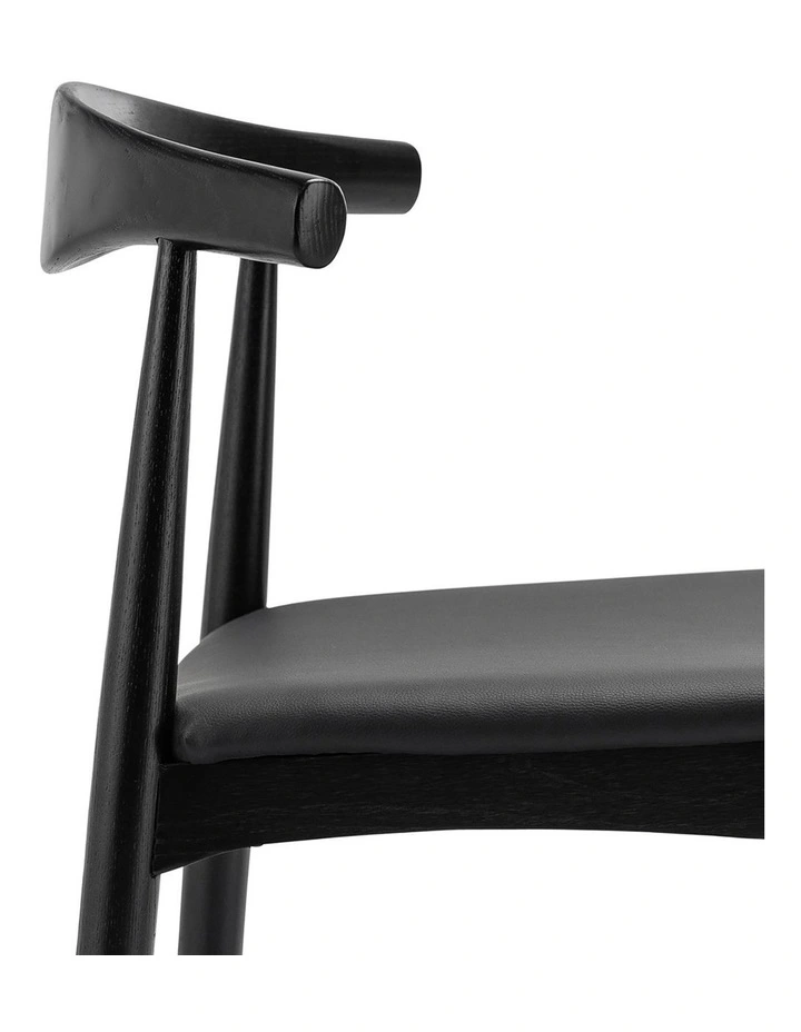 Elba Ashwood Elbow Dining Chair Set Of 2 in Black image 5