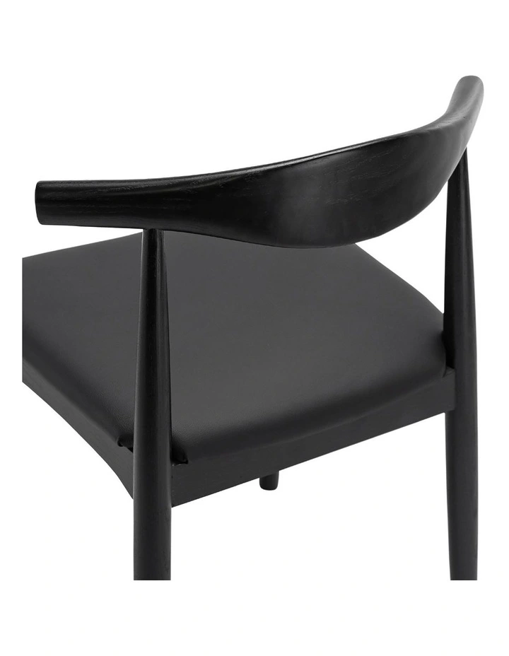 Elba Ashwood Elbow Dining Chair Set Of 2 in Black image 6