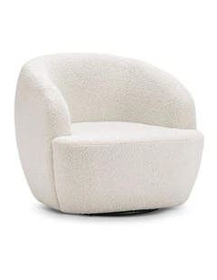 Cuddle Swivel Armchair In Cream Boucle