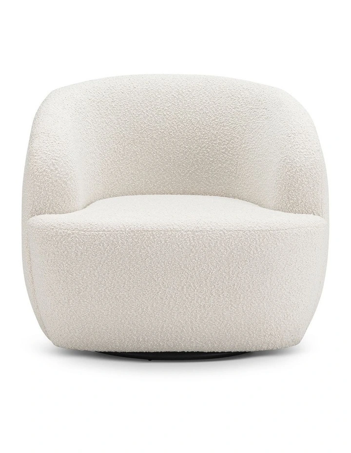 Cuddle Swivel Armchair In Cream Boucle image 2