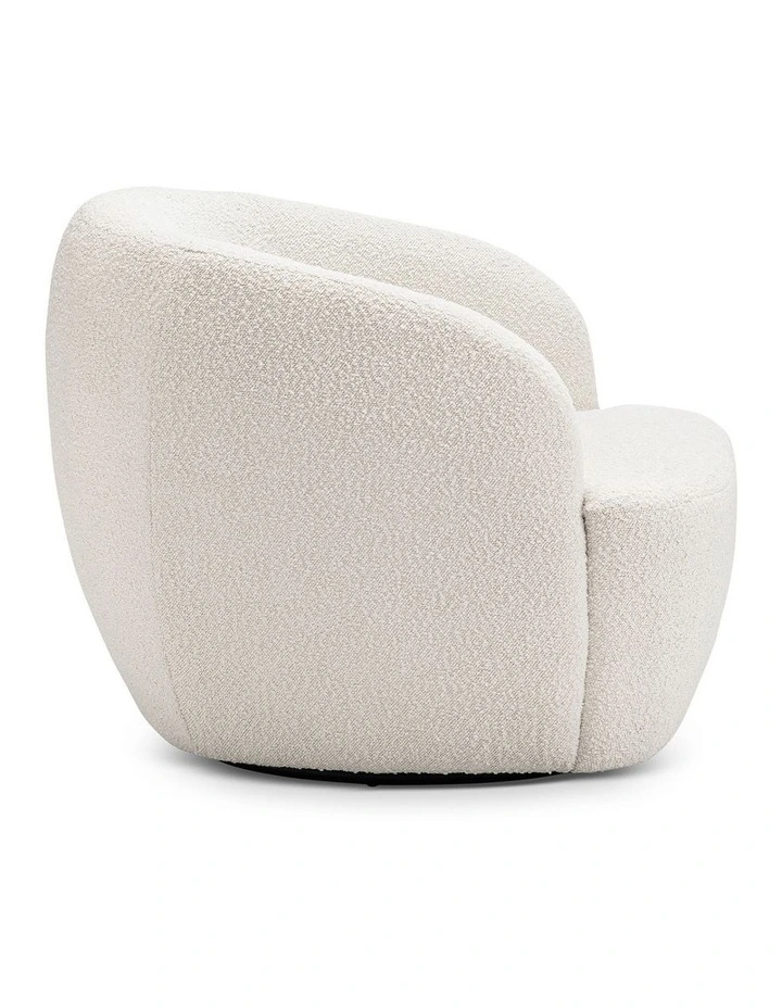 Cuddle Swivel Armchair In Cream Boucle image 3