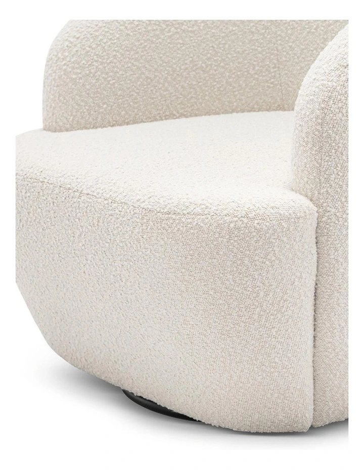 Cuddle Swivel Armchair In Cream Boucle image 6