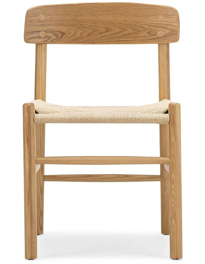 Isak Ashwood Woven Cord Dining Chair Set Of 2 in Natural image 3