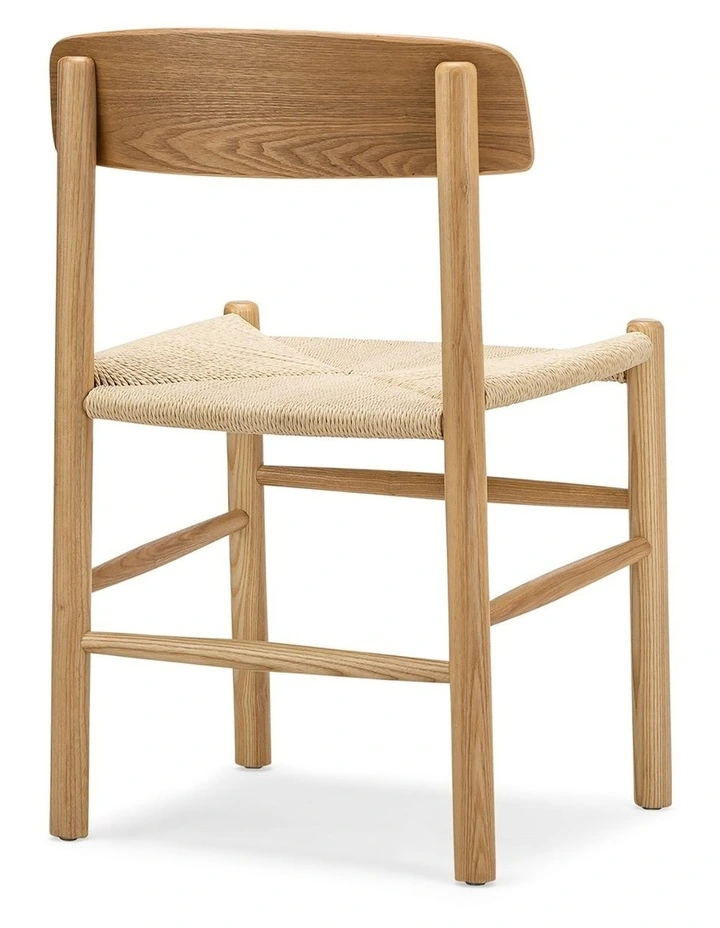 Isak Ashwood Woven Cord Dining Chair Set Of 2 in Natural image 4