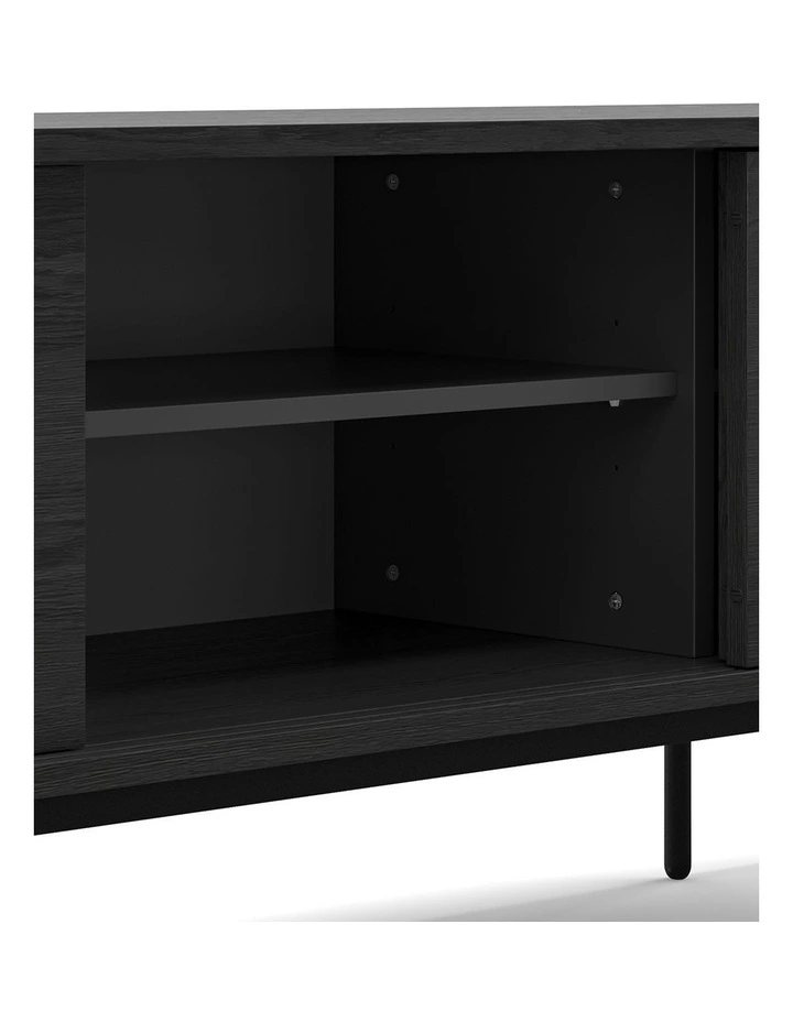 Fenton Woven Rattan Tv Entertainment Unit in Black image 5