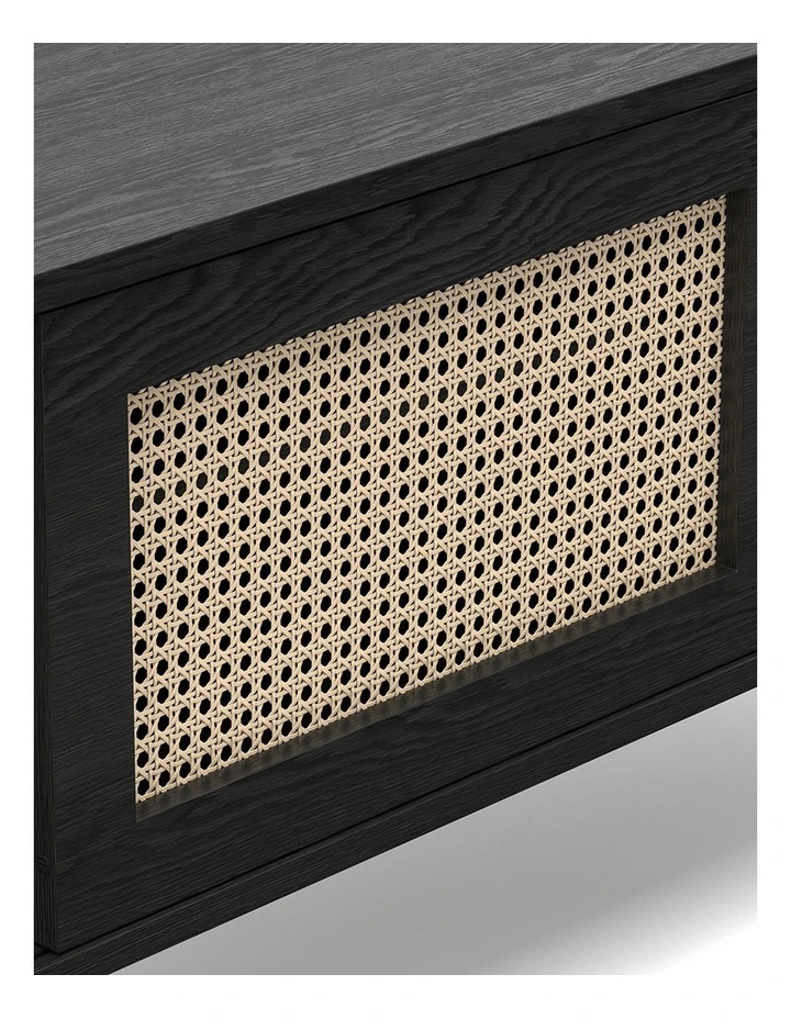 Fenton Woven Rattan Tv Entertainment Unit in Black image 6