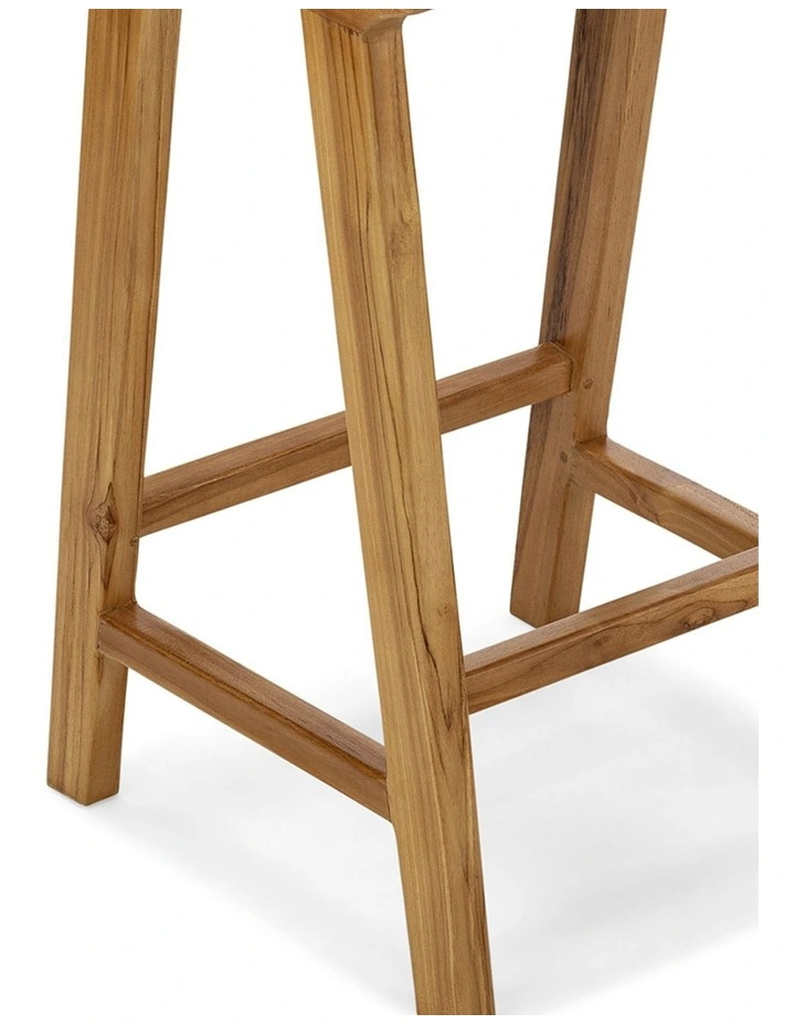 Casey Flat Leather Barstool 66cm In White image 6