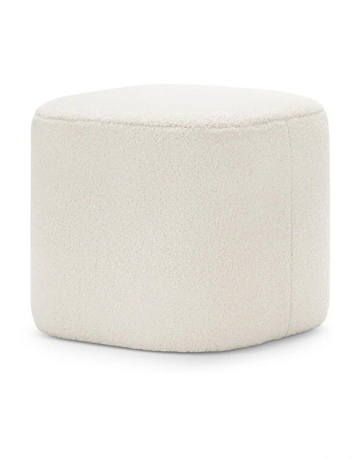 Podd Square Ottoman Stool In Boucle Cream image 1