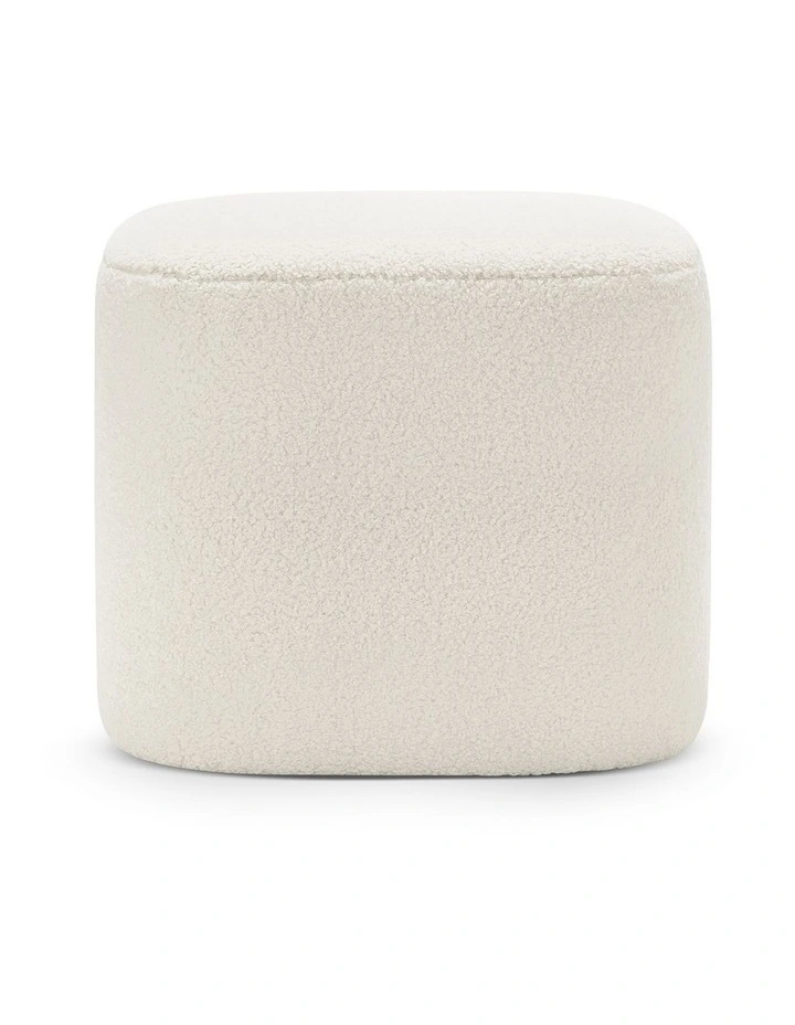 Podd Square Ottoman Stool In Boucle Cream image 2