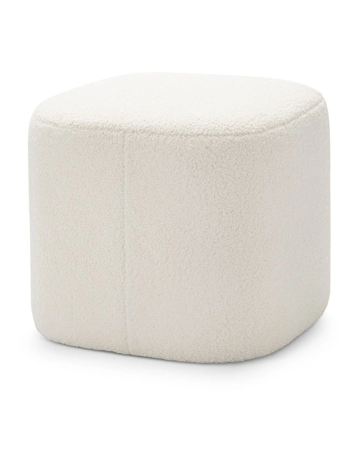 Podd Square Ottoman Stool In Boucle Cream image 4