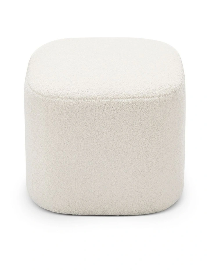 Podd Square Ottoman Stool In Boucle Cream image 5