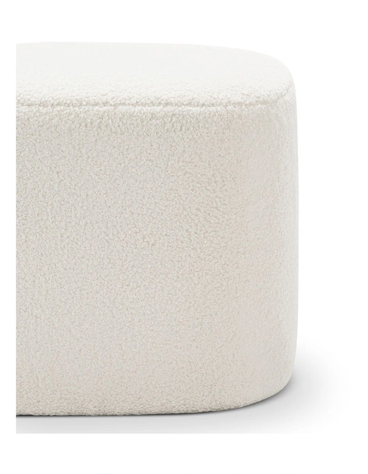 Podd Square Ottoman Stool In Boucle Cream image 6