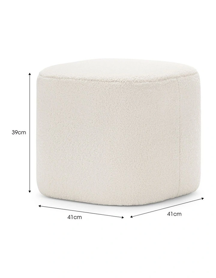 Podd Square Ottoman Stool In Boucle Cream image 7