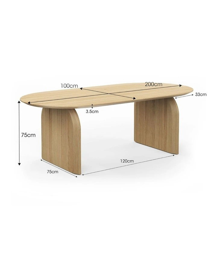 Arco Oval Oak Dining Table 200cm In Natural image 7