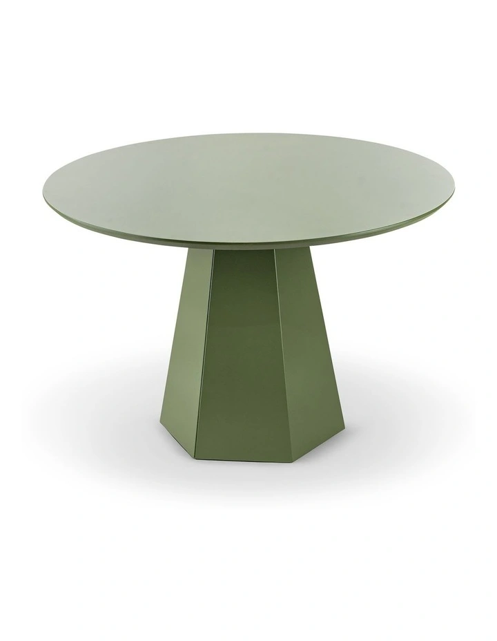 Malley Round Dining Table 120cm In Olive Green image 4