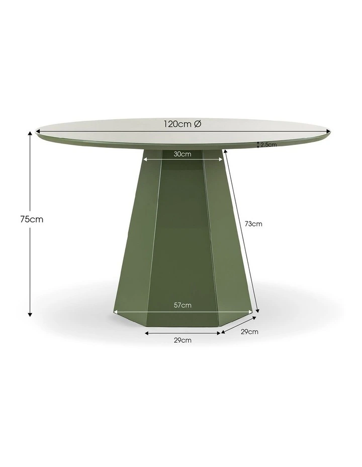 Malley Round Dining Table 120cm In Olive Green image 7