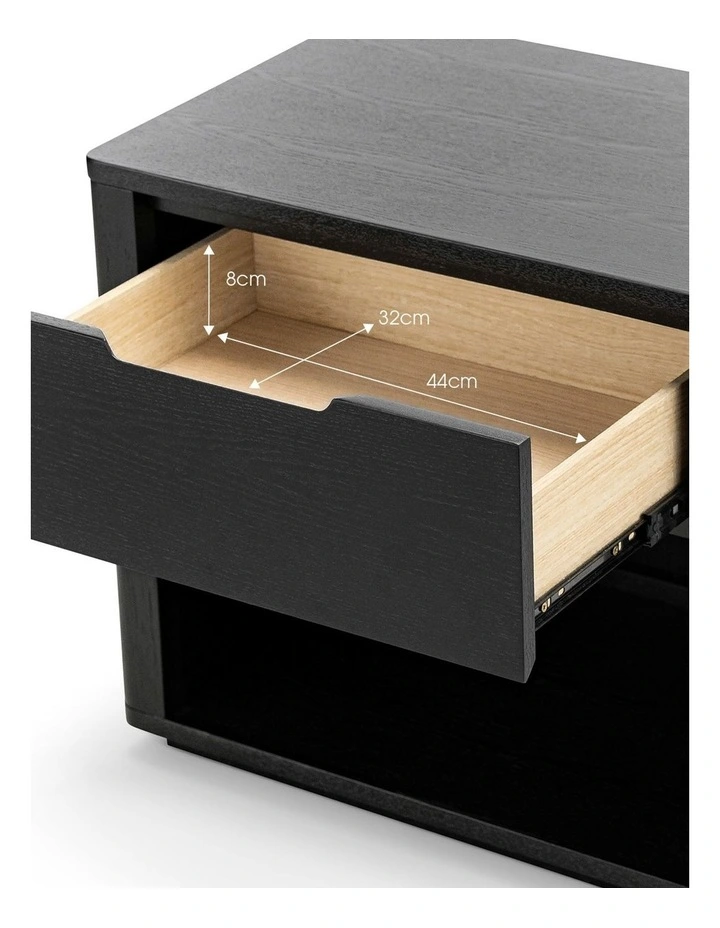 Marcus 1 Drawer Bedside Table In Black image 7