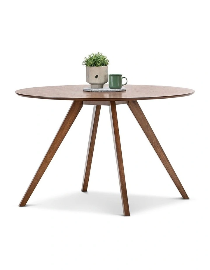Milari Round Dining Table 120cm in Walnut image 1
