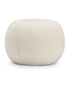 Venus Round Ottoman Pouf In Boucle Cream