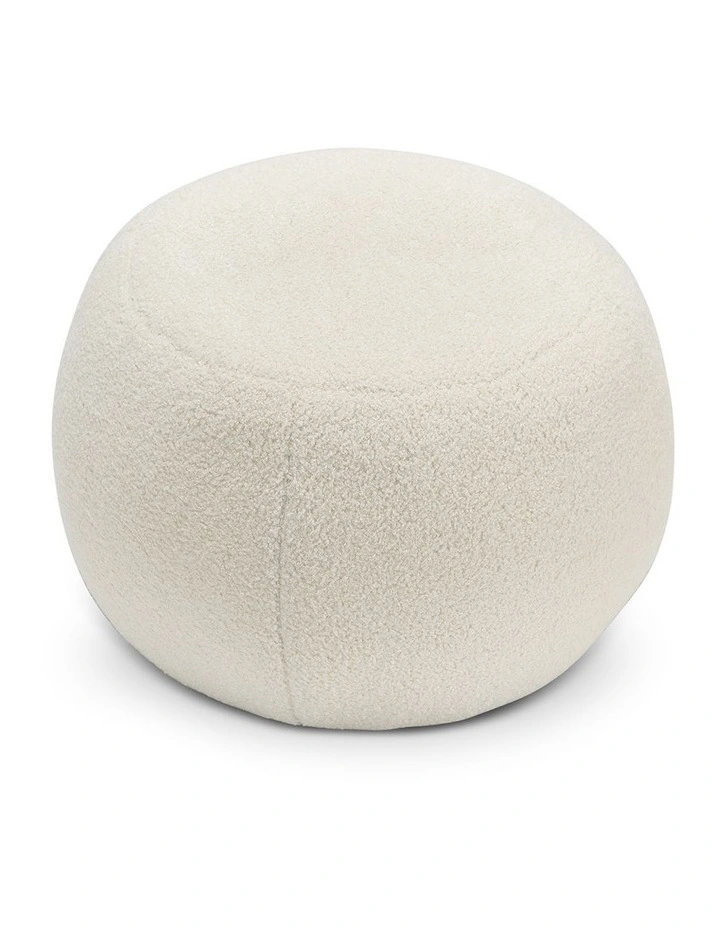 Venus Round Ottoman Pouf In Boucle Cream image 2