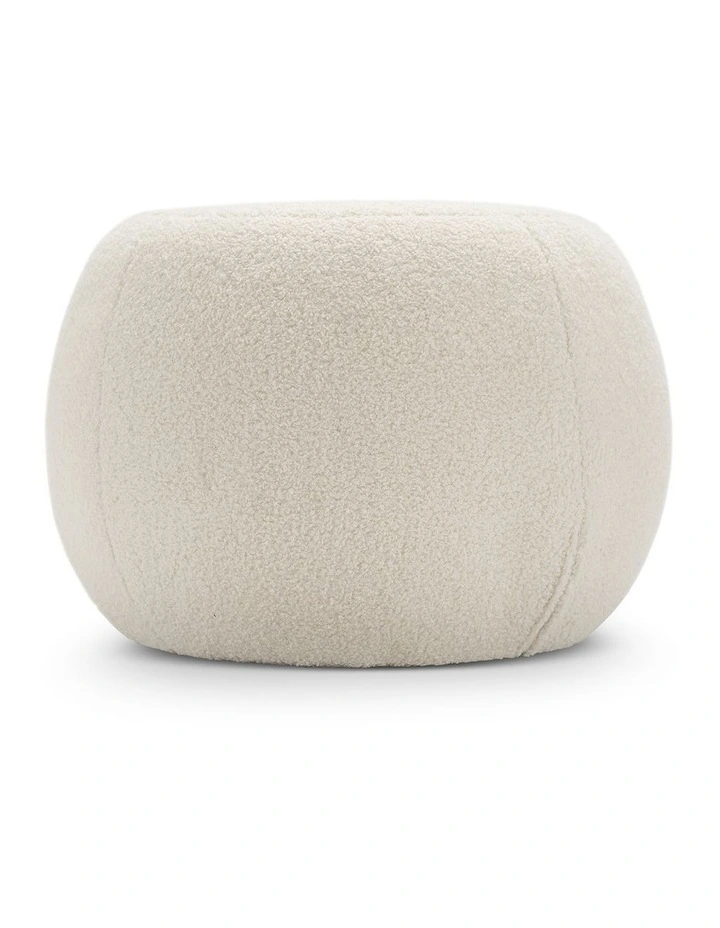 Venus Round Ottoman Pouf In Boucle Cream image 3