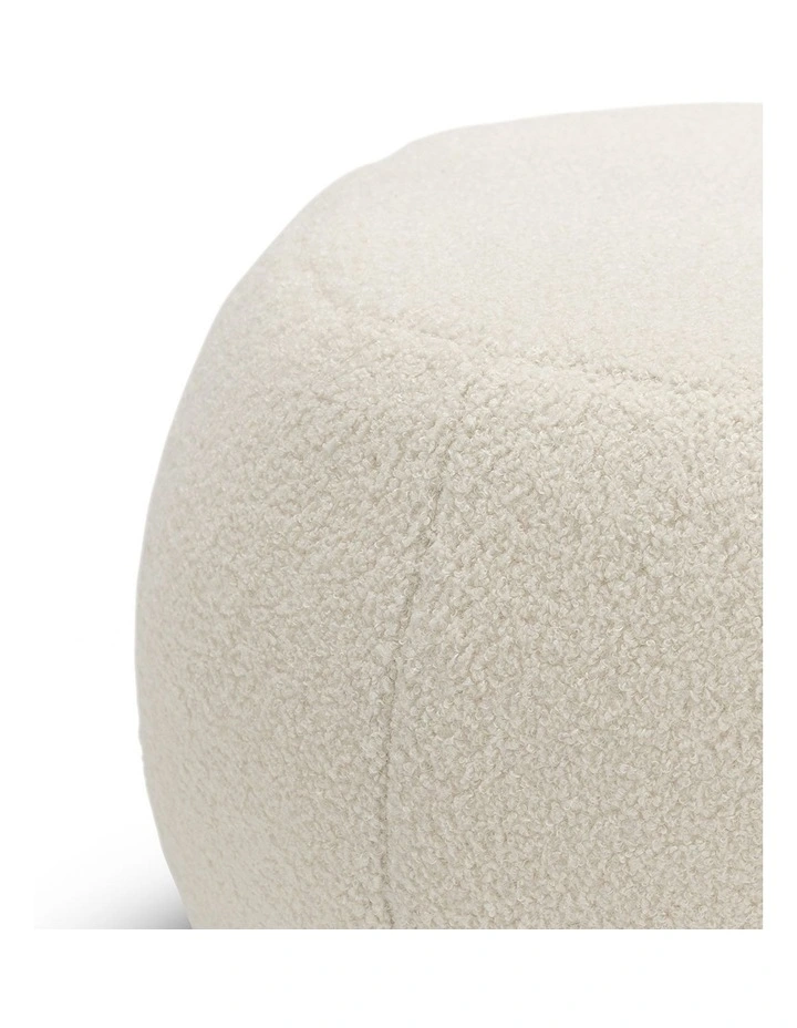 Venus Round Ottoman Pouf In Boucle Cream image 4