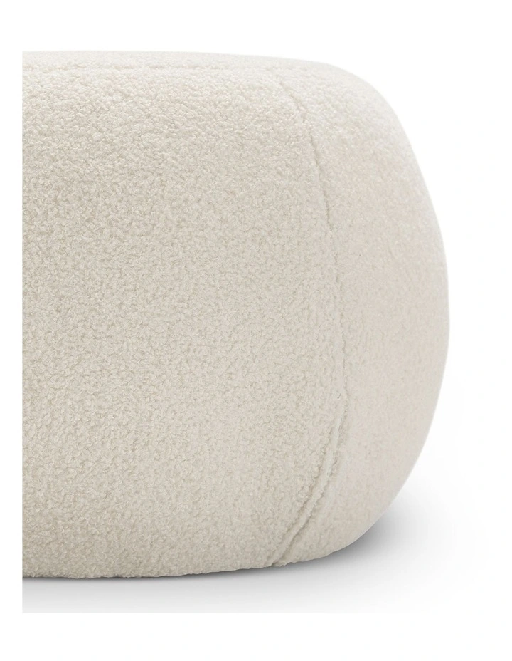 Venus Round Ottoman Pouf In Boucle Cream image 5
