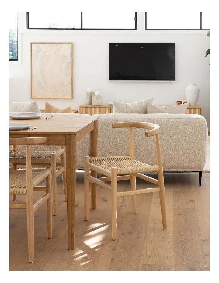 Oskar Ashwood Woven Cord Dining Chair Set Of 2 in Natural image 3