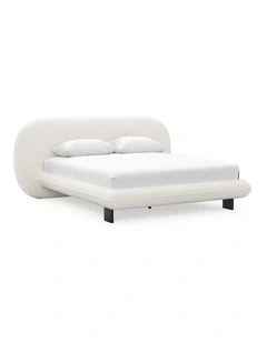 Brune Queen Bed Frame In Canvas Ivory