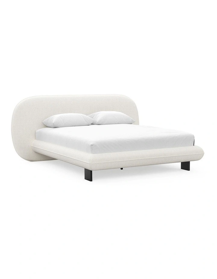 Brune Queen Bed Frame In Canvas Ivory image 1